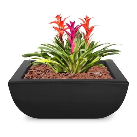The Outdoor Plus 30 Square Avalon Planter Bowl - GFRC Concrete - Black - OPT-AVLPO30-BLK